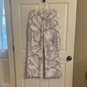 Hollister Women's White and Gray Flare Jeans